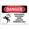 Signmission Safety Sign, OSHA Danger, 7" Height, 10" Width, High Voltage Electrical Room, Landscape OS-DS-D-710-L-2201